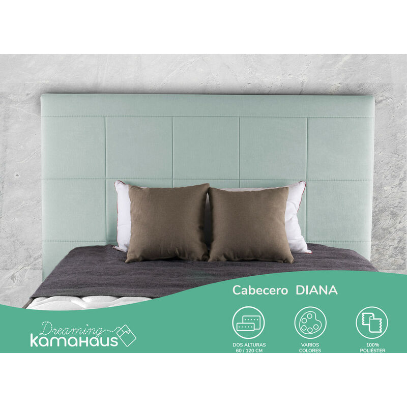 

Cabecero Diana | Tapizado Tejido Nido | Antimanchas | Para camas de 180 cm | 190 x 120 cm | Para camas de 180 cm | Color Nido 16/Menta