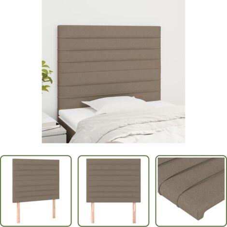 Cabecero gris -  Cabecero de cama gris topo 90x5x118/128 cm Tela