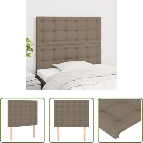 Cabecero gris -  Cabecero de cama gris topo 90x5x118/128 cm Tela