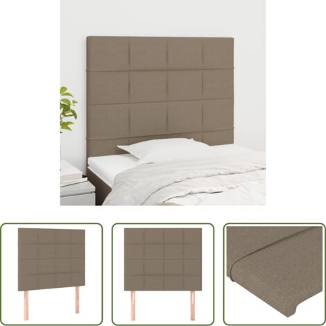 Cabecero gris -  Cabecero de cama gris topo 90x5x118/128 cm Tela