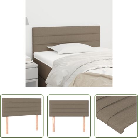 Cabecero gris -  Cabecero de tela gris taupe 100x5x78/88 cm