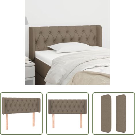Cabecero gris -  Cabecero de tela gris taupe 103x16x78/88 cm