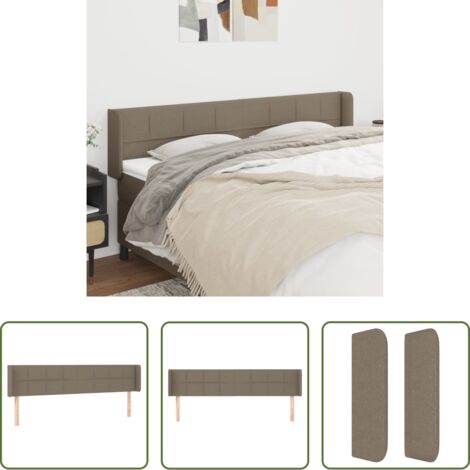 Cabecero gris -  Cabecero de tela gris taupe 163x16x78/88 cm