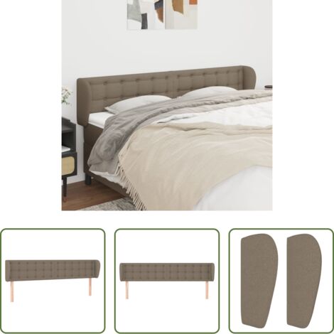 Cabecero gris -  Cabecero de tela gris taupe 203x23x78/88 cm