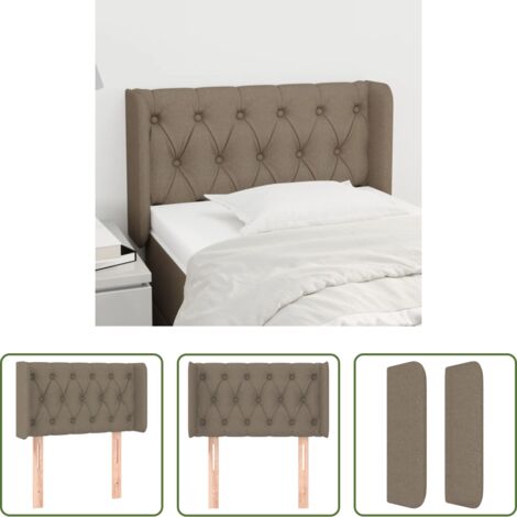 Cabecero gris -  Cabecero de tela gris taupe 83x16x78/88 cm