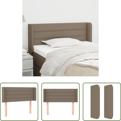 Cabecero gris -  Cabecero de tela gris taupe 83x16x78/88 cm