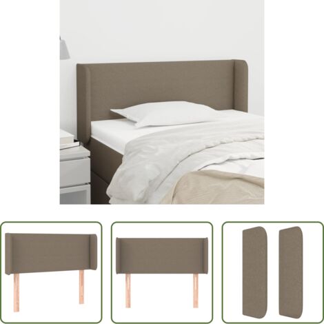 Cabecero gris -  Cabecero de tela gris taupe 83x16x78/88 cm