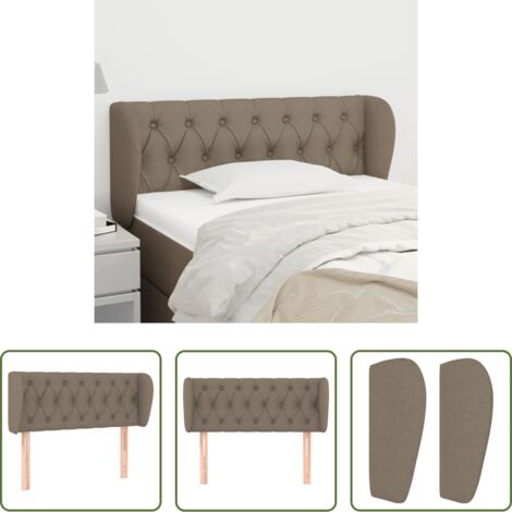 Cabecero gris -  Cabecero de tela gris taupe 93x23x78/88 cm