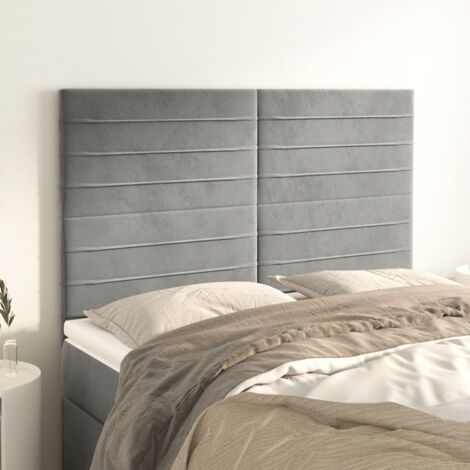 Cabecero gris claro 144x5x118/128 cm terciopelo vidaXL