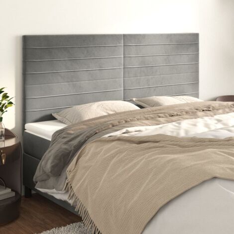 Cabecero gris claro 180x5x118/128 cm terciopelo vidaXL