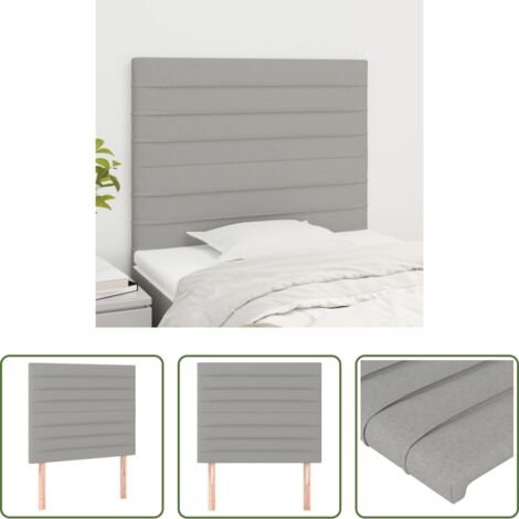 Cabecero gris claro -  Cabecero de cama gris claro 80x5x118/128 cm Tela