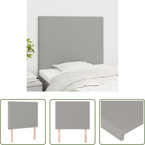 Cabecero gris claro - Cabecero de cama gris claro 90x5x118/128 cm Tela