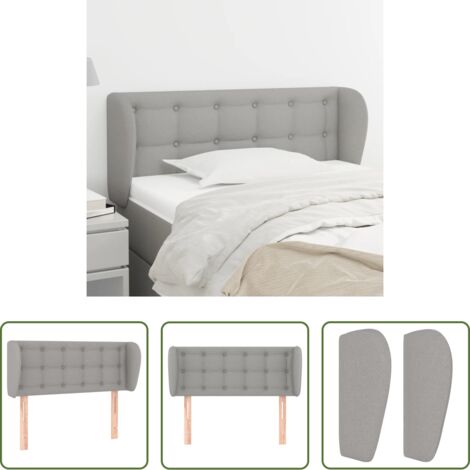 Cabecero gris claro -  Cabecero de tela gris claro 103x23x78/88 cm