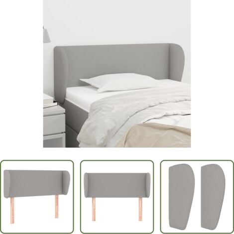 Cabecero gris claro -  Cabecero de tela gris claro 103x23x78/88 cm