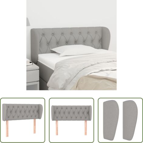 Cabecero gris claro -  Cabecero de tela gris claro 103x23x78/88 cm
