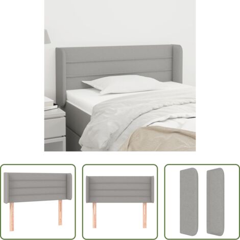 Cabecero gris claro -  Cabecero de tela gris claro 83x16x78/88 cm