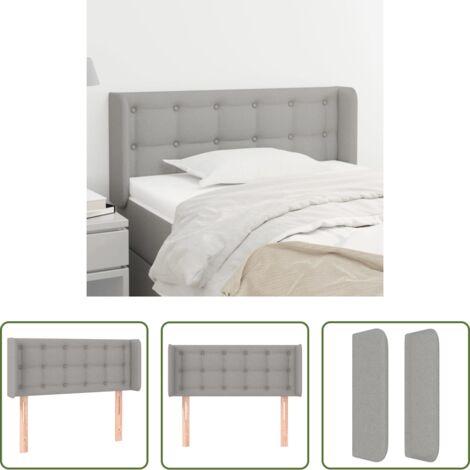 Cabecero gris claro -  Cabecero de tela gris claro 83x16x78/88 cm