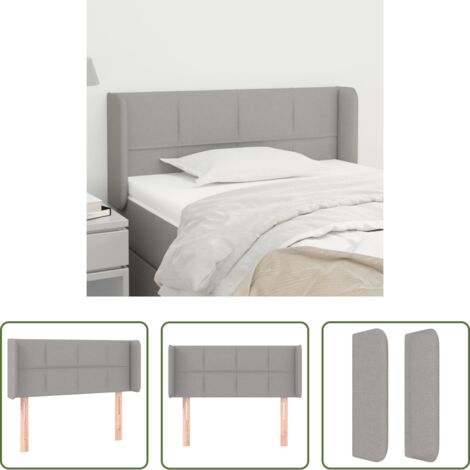 Cabecero gris claro -  Cabecero de tela gris claro 83x16x78/88 cm