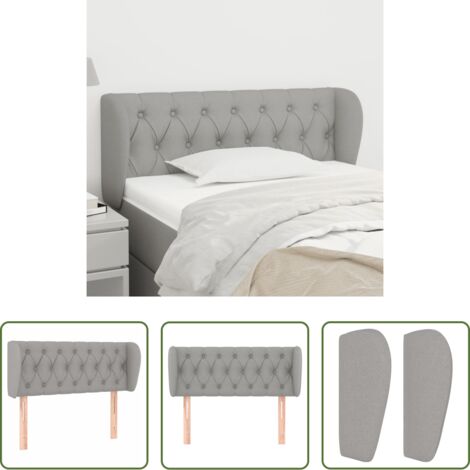 Cabecero gris claro -  Cabecero de tela gris claro 93x23x78/88 cm