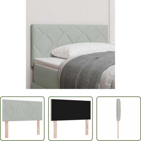 Cabecero gris claro -  Cabecero Gris Claro 90 cm Terciopelo