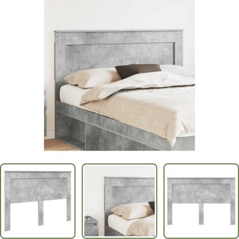 Cabecero gris concreto -  Cabecero con cabecera Gris Concreto 160 cm Madera contrachapada