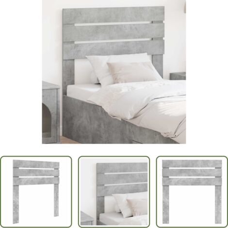 Cabecero gris concreto -  Cabecero Gris Concreto 75 cm Madera contrachapada