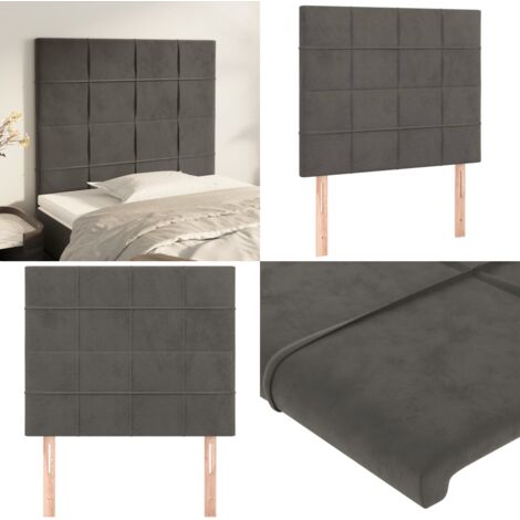 Cabecero gris oscuro 100x5x118/128 cm terciopelo - Cabecero gris oscuro - Cabecero de terciopelo