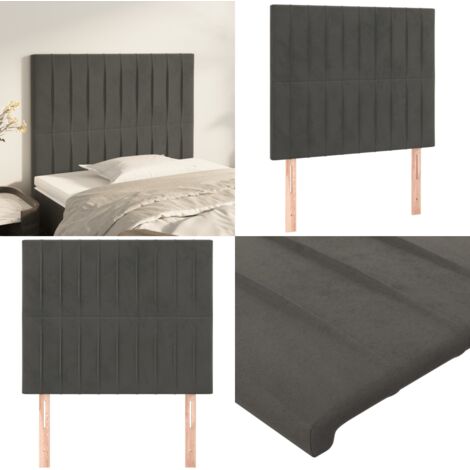 Cabecero gris oscuro 100x5x118/128 cm terciopelo - Cabecero gris oscuro - Cabecero de terciopelo