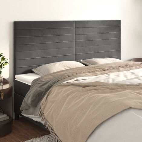 Cabecero gris oscuro 160x5x118/128 cm terciopelo