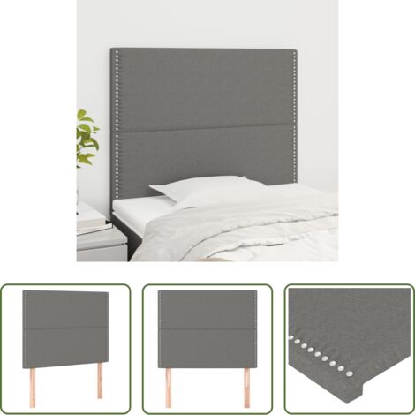 Cabecero gris oscuro -  Cabecero de tela gris oscuro 90x5x118/128 cm