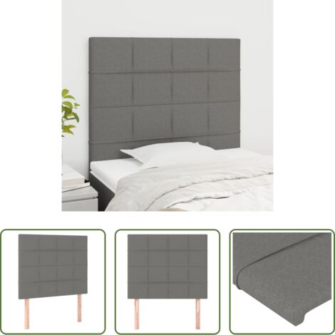 Cabecero gris oscuro -  Cabecero de tela gris oscuro 90x5x118/128 cm