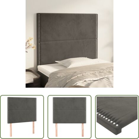 Cabecero gris oscuro -  Cabecero gris oscuro 100x5x118/128 cm terciopelo