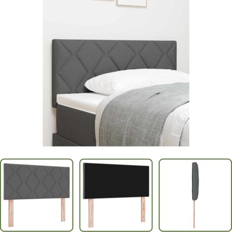 Cabecero gris oscuro -  Cabecero Gris oscuro 90 cm tela