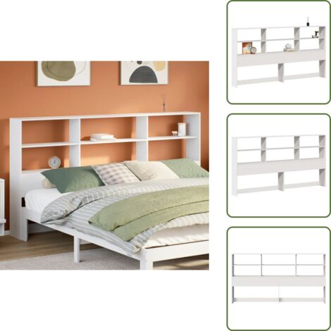 Cabecero independiente - vidaXL Cabecero de cama almacenaje madera maciza pino blanco 180 cm - Cama con almacenamiento
