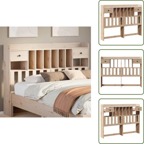 Cabecero independiente - vidaXL Cabecero de cama con almacenaje madera maciza de pino 140 cm - Espacio de almacenamiento