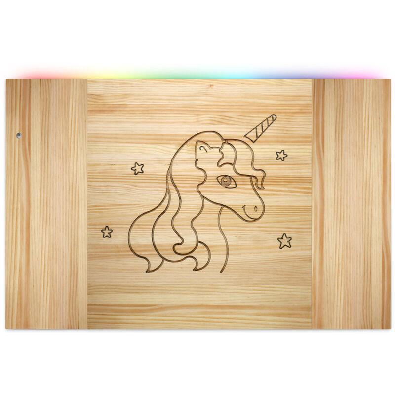 

Cabecero Infantil Vintage Unicornio con iluminación trasera Led 70x100cm