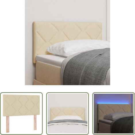 Cabecero LED -  Cabecero LED Crema 80 cm tela