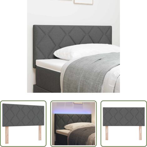 Cabecero LED -  Cabecero LED Gris 100 cm tela