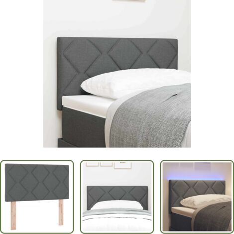 Cabecero LED -  Cabecero LED Gris 80 cm tela