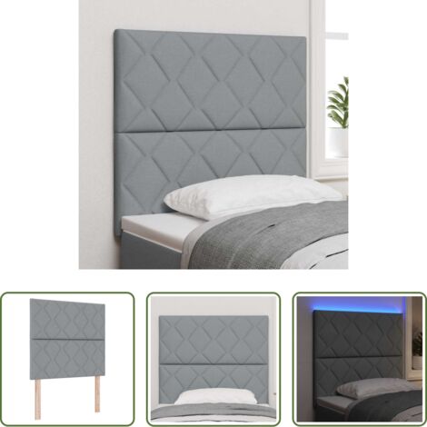 Cabecero LED -  Cabecero LED Gris Claro 100 cm tela