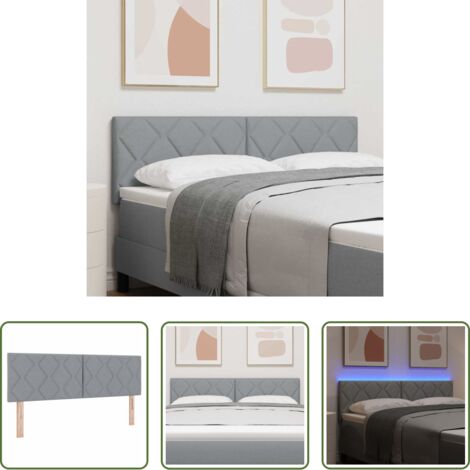 Cabecero LED -  Cabecero LED Gris Claro 160 cm tela