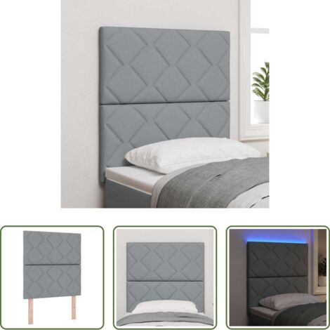 Cabecero LED -  Cabecero LED Gris Claro 80 cm tela