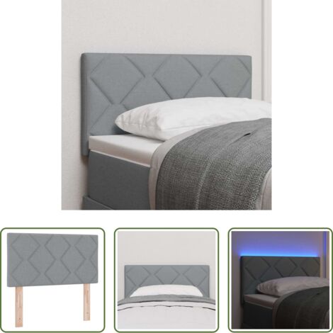 Cabecero LED -  Cabecero LED Gris Claro 80 cm tela