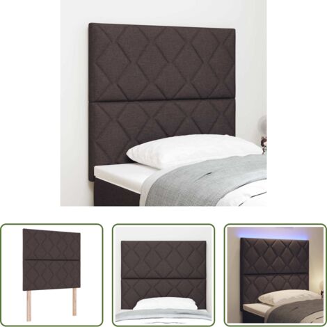 Cabecero LED -  Cabecero LED Marrón 100 cm tela