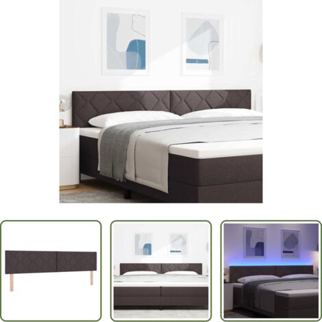 Cabecero LED -  Cabecero LED Marrón 200 cm tela