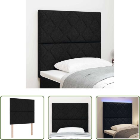 Cabecero LED -  Cabecero LED Negro 100 cm tela