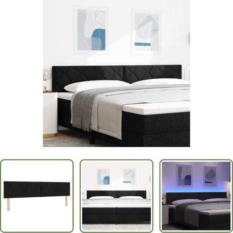 Cabecero LED -  Cabecero LED Negro 200 cm tela