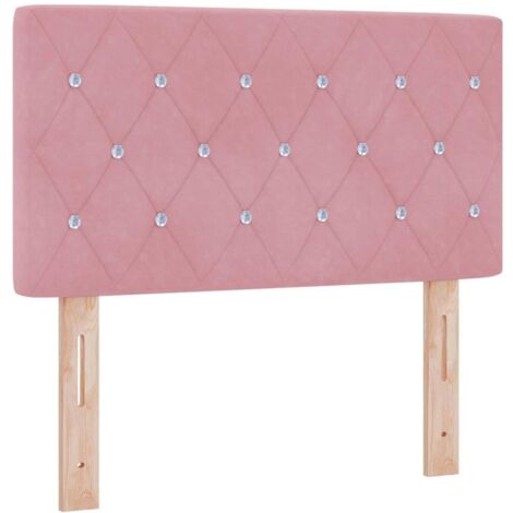 Cabecero LED con luces de tiras LED Rosa 80 cm Terciopelo vidaXL