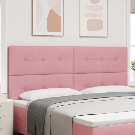 Cabecero LED con tiras LED Manual Rosa 200 cm Terciopelo