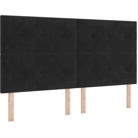 Cabecero LED vidaXL Negro 90 cm Terciopelo